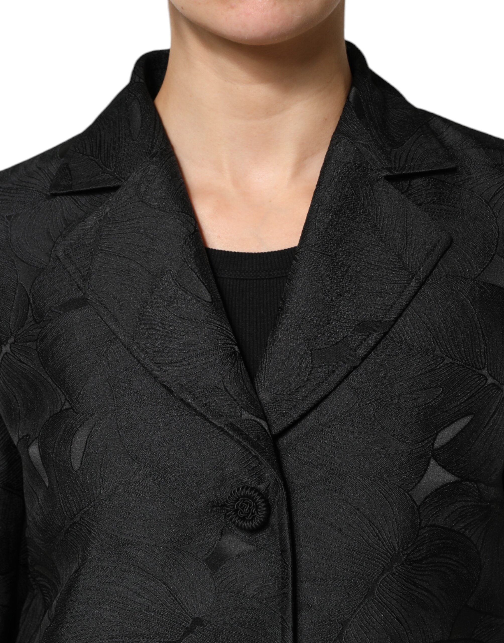Dolce & Gabbana Schwarzer einreihiger Trenchcoat Jacke